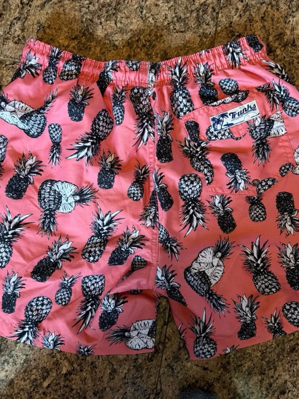Men's Pink Pineapple Print Swim/Beach Shorts